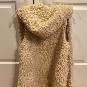 Hooded furry vest